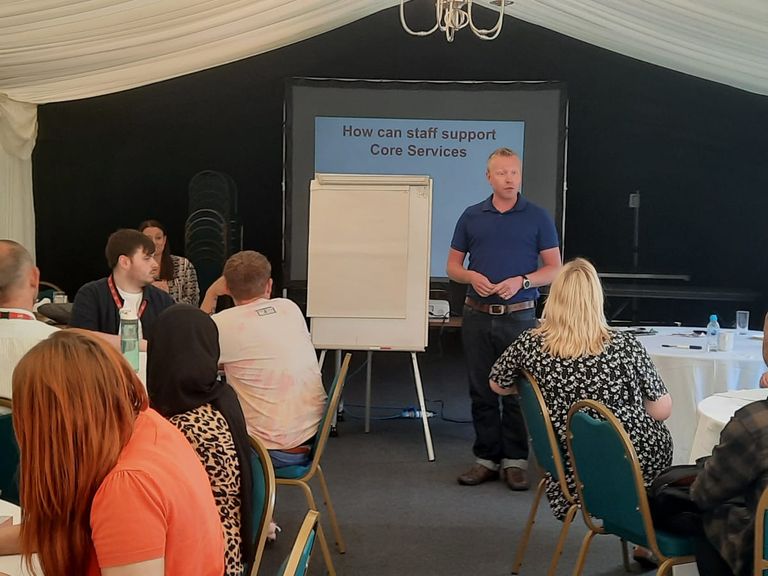 Matt Knibbs speaking to an audience